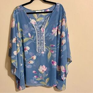 3X Belle by Kim Gravel Blue Boxy Tunic